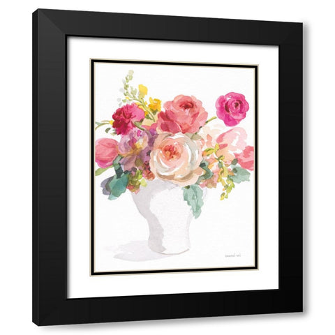 Sunday Bouquet II Neutral Black Modern Wood Framed Art Print with Double Matting by Nai, Danhui