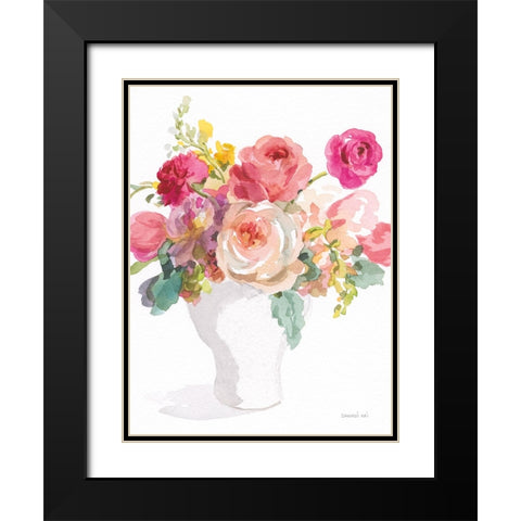 Sunday Bouquet II Neutral Black Modern Wood Framed Art Print with Double Matting by Nai, Danhui