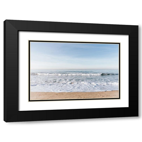 Santa Monica Beach I Black Modern Wood Framed Art Print with Double Matting by Marshall, Laura