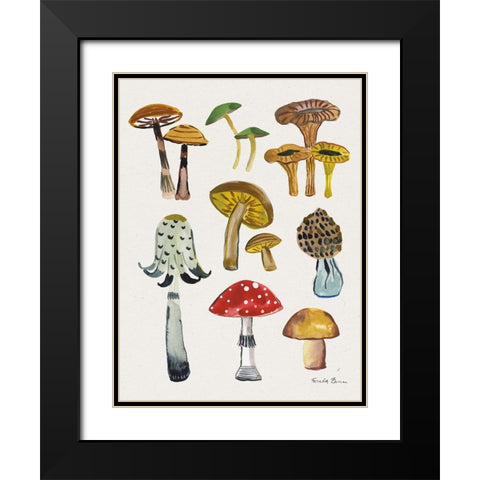 Forest Mushrooms II Crop Black Modern Wood Framed Art Print with Double Matting by Zaman, Farida