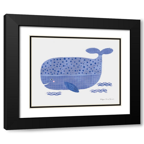 Whale Black Modern Wood Framed Art Print with Double Matting by Kucwaj-Tybur, Kasia