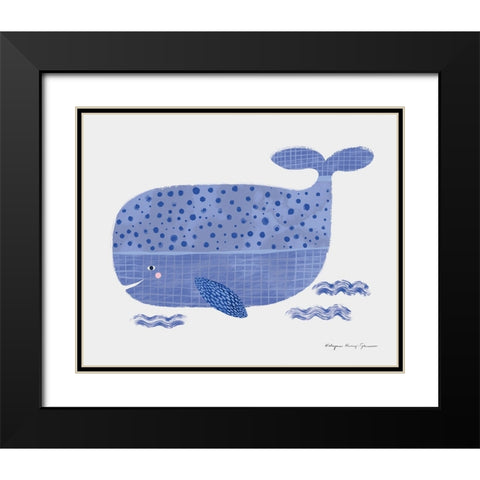 Whale Black Modern Wood Framed Art Print with Double Matting by Kucwaj-Tybur, Kasia