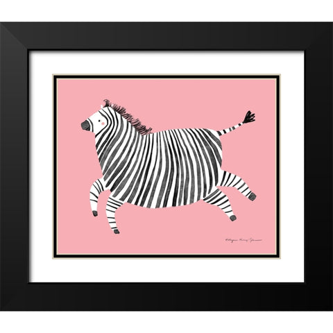 Zebra Black Modern Wood Framed Art Print with Double Matting by Kucwaj-Tybur, Kasia