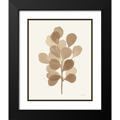 Leaf and Stem V Black Modern Wood Framed Art Print with Double Matting by Horn, Laura