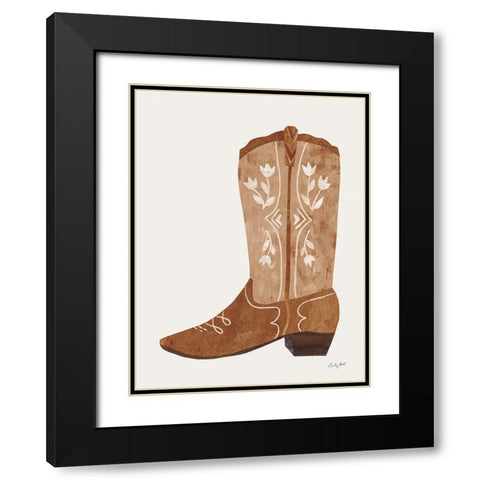 Western Cowgirl Boot IV Black Modern Wood Framed Art Print with Double Matting by Prahl, Courtney
