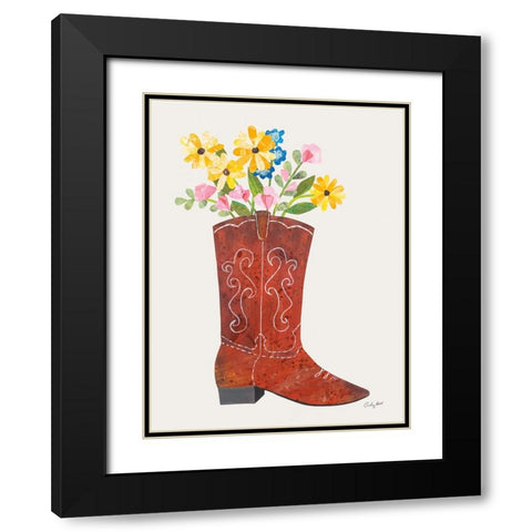 Western Cowgirl Boot V Black Modern Wood Framed Art Print with Double Matting by Prahl, Courtney