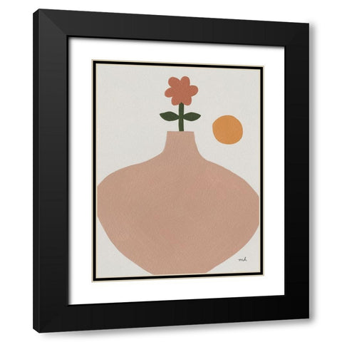 Flora I Black Modern Wood Framed Art Print with Double Matting by Hershey, Moira