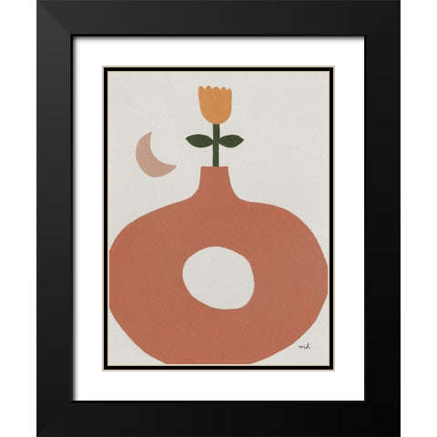 Flora II Black Modern Wood Framed Art Print with Double Matting by Hershey, Moira