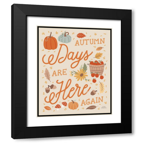 Harvest Wishes VI Black Modern Wood Framed Art Print with Double Matting by Marshall, Laura