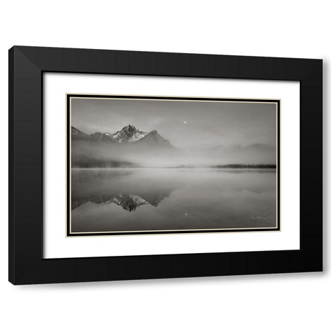 Stanley Lake Idaho BW Black Modern Wood Framed Art Print with Double Matting by Majchrowicz, Alan