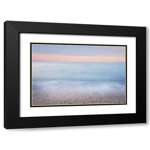 Lake Superior Beach II Sunset Black Modern Wood Framed Art Print with Double Matting by Majchrowicz, Alan