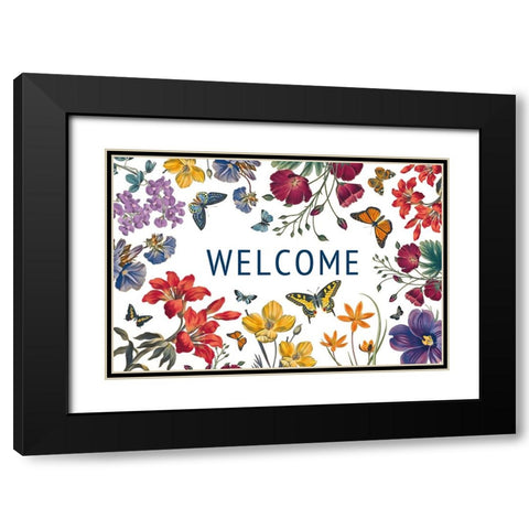 Butterfly Garden V Black Modern Wood Framed Art Print with Double Matting by Portfolio, Wild Apple