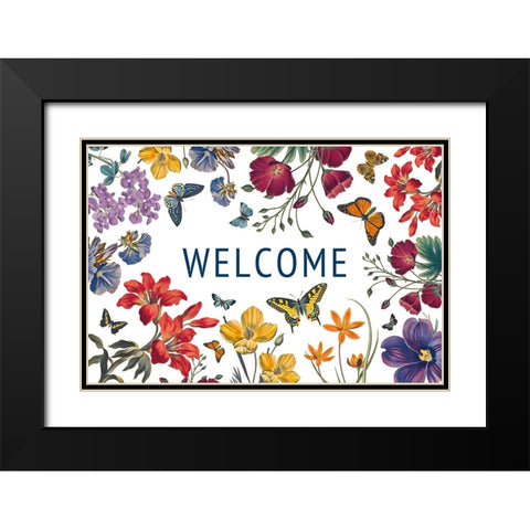 Butterfly Garden V Black Modern Wood Framed Art Print with Double Matting by Portfolio, Wild Apple