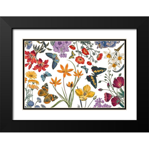 Butterfly Garden VI Black Modern Wood Framed Art Print with Double Matting by Portfolio, Wild Apple