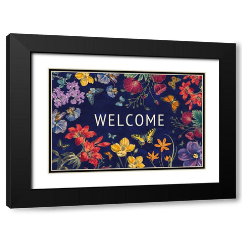 Butterfly Garden V Dark Black Modern Wood Framed Art Print with Double Matting by Portfolio, Wild Apple