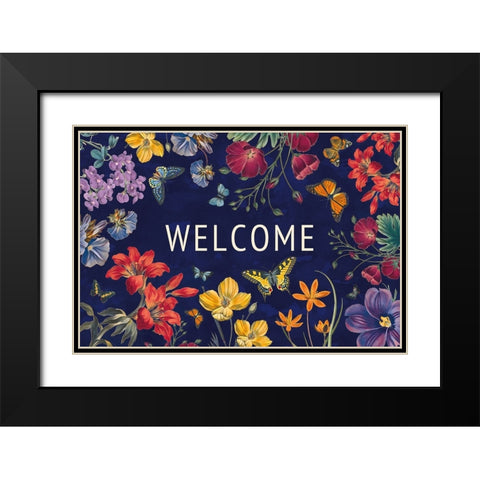 Butterfly Garden V Dark Black Modern Wood Framed Art Print with Double Matting by Portfolio, Wild Apple