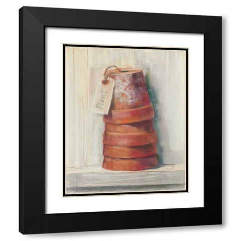 Terracotta Pots Black Modern Wood Framed Art Print with Double Matting by Rowan, Carol