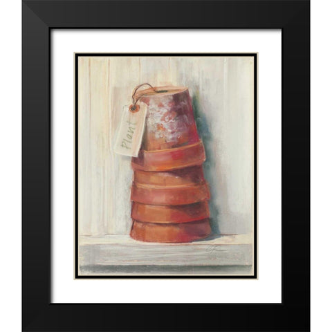 Terracotta Pots Black Modern Wood Framed Art Print with Double Matting by Rowan, Carol