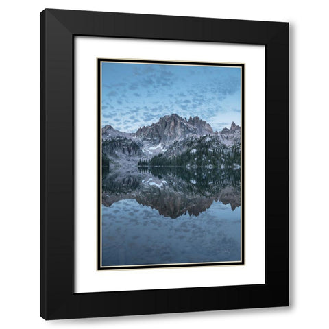 Baron Lake Monte Verita Peak Sawtooth Mountains I Black Modern Wood Framed Art Print with Double Matting by Majchrowicz, Alan