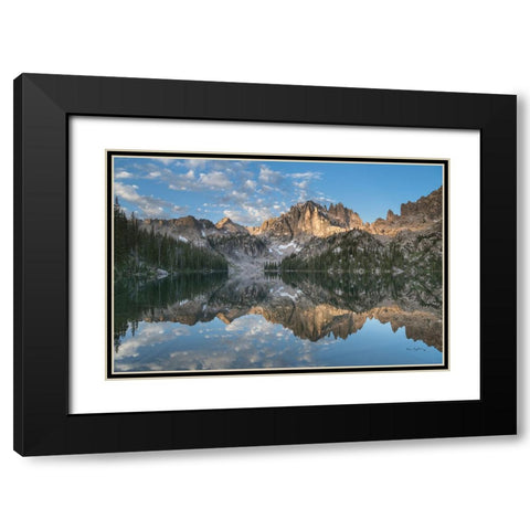 Baron Lake Monte Verita Peak Sawtooth Mountains II Black Modern Wood Framed Art Print with Double Matting by Majchrowicz, Alan