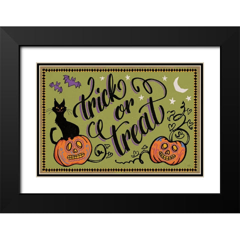 Halloween Expressions I Black Modern Wood Framed Art Print with Double Matting by Penner, Janelle