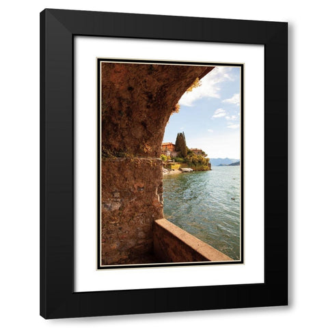 Lake Como Archway Black Modern Wood Framed Art Print with Double Matting by Aledanda