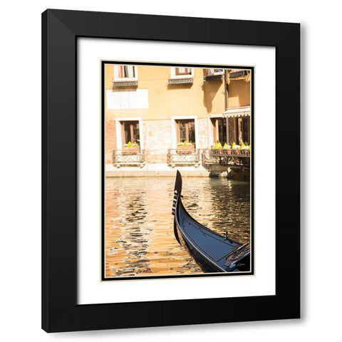 Gondola Reflections Black Modern Wood Framed Art Print with Double Matting by Aledanda