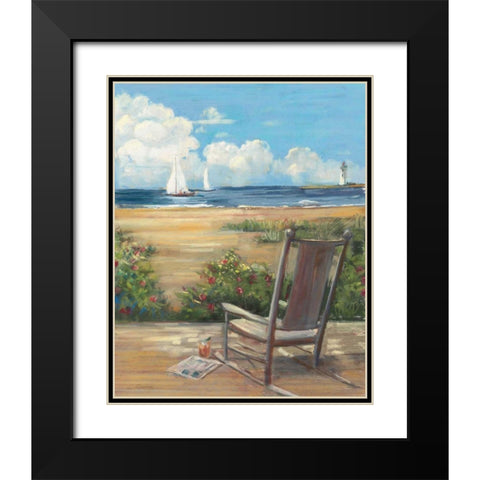 By the Sea II - Wag Black Modern Wood Framed Art Print with Double Matting by Rowan, Carol