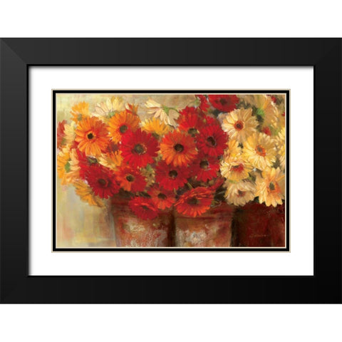 Chelsea Gerberas - Wag Black Modern Wood Framed Art Print with Double Matting by Rowan, Carol