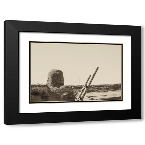 New Mexico Adobe Black Modern Wood Framed Art Print with Double Matting by Larson, Nathan