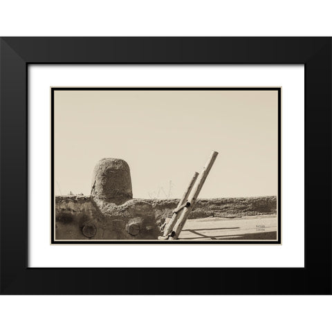 New Mexico Adobe Black Modern Wood Framed Art Print with Double Matting by Larson, Nathan