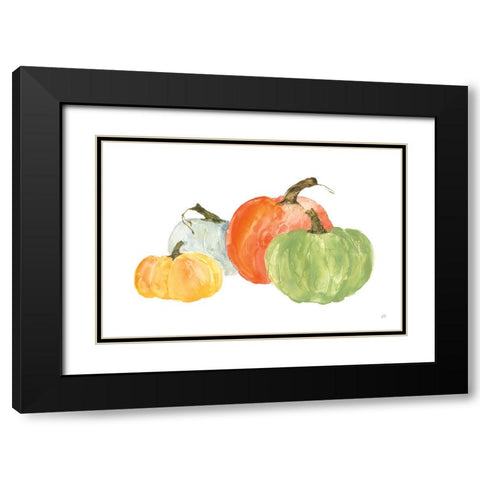 Pumpkin Menagerie I Black Modern Wood Framed Art Print with Double Matting by Paschke, Chris