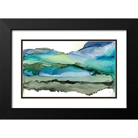 Pistachio Moss II Black Modern Wood Framed Art Print with Double Matting by Paschke, Chris