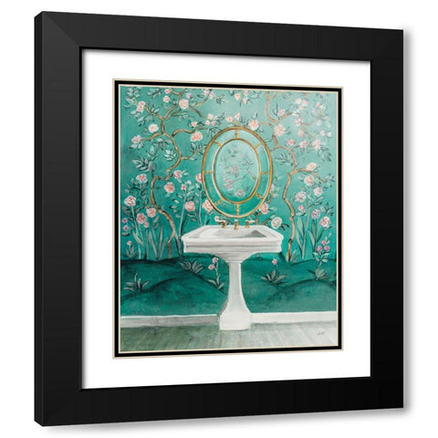 Chinoiserie Bath I Black Modern Wood Framed Art Print with Double Matting by Purinton, Julia