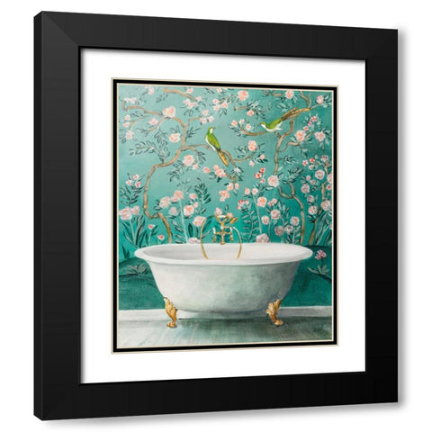 Chinoiserie Bath II Black Modern Wood Framed Art Print with Double Matting by Purinton, Julia