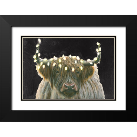 Holiday Highlander BW Black Modern Wood Framed Art Print with Double Matting by Wiens, James