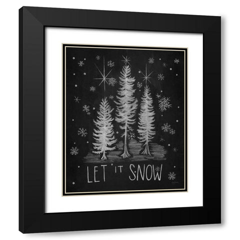 Chalkboard Holiday Trees I v2 Black Modern Wood Framed Art Print with Double Matting by Urban, Mary