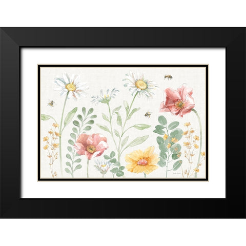 Daisy Days I Black Modern Wood Framed Art Print with Double Matting by Grove, Beth