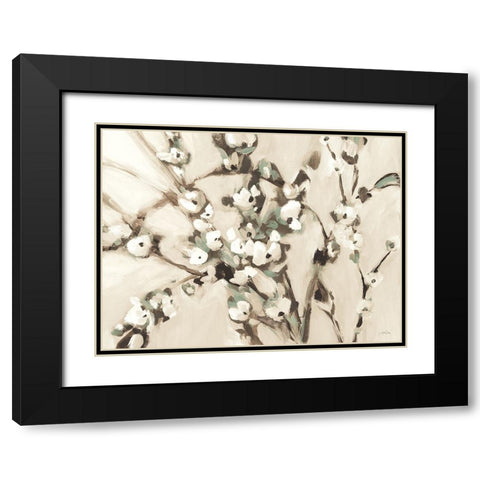 Wild Floral Branches Neutral Black Modern Wood Framed Art Print with Double Matting by Pete, Katrina