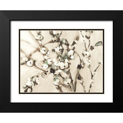 Wild Floral Branches Neutral Black Modern Wood Framed Art Print with Double Matting by Pete, Katrina