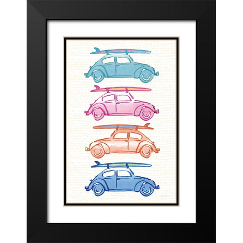 Laguna Cars Black Modern Wood Framed Art Print with Double Matting by Charro, Mercedes Lopez