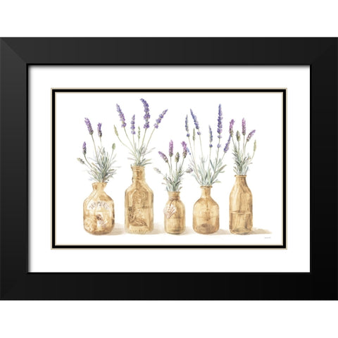 Lavender in Amber Glass Black Modern Wood Framed Art Print with Double Matting by Nai, Danhui