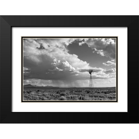 New Mexico Monsoon Rains Black Modern Wood Framed Art Print with Double Matting by Larson, Nathan
