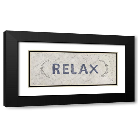 Victorian Bath Words II Black Modern Wood Framed Art Print with Double Matting by Nai, Danhui