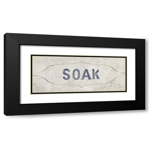 Victorian Bath Words III Black Modern Wood Framed Art Print with Double Matting by Nai, Danhui