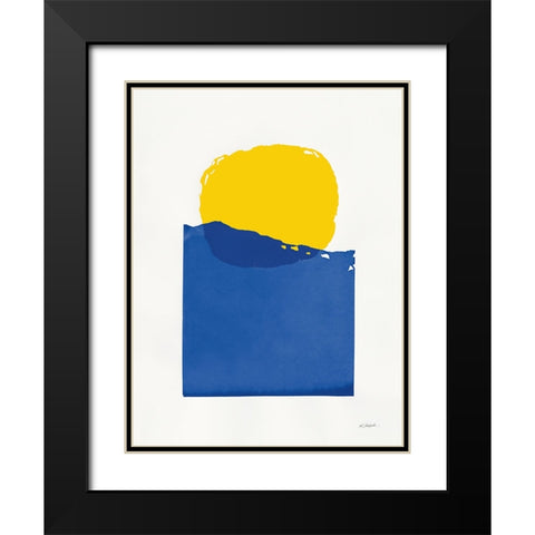 Buoyant Bright Primary Black Modern Wood Framed Art Print with Double Matting by Schick, Mike