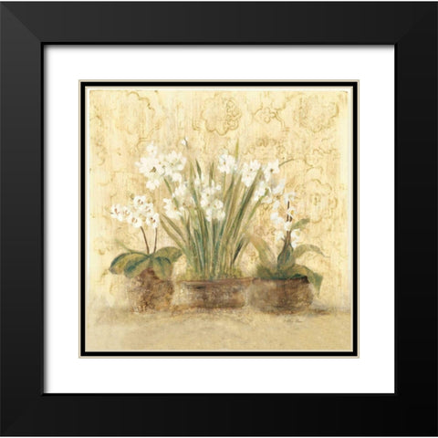k 8232 Esprit NarcOrch Black Modern Wood Framed Art Print with Double Matting by Blum, Cheri
