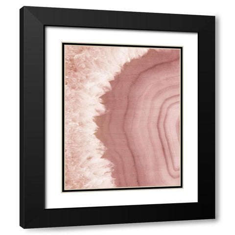 Agate Geode I Blush Black Modern Wood Framed Art Print with Double Matting by Wild Apple Portfolio