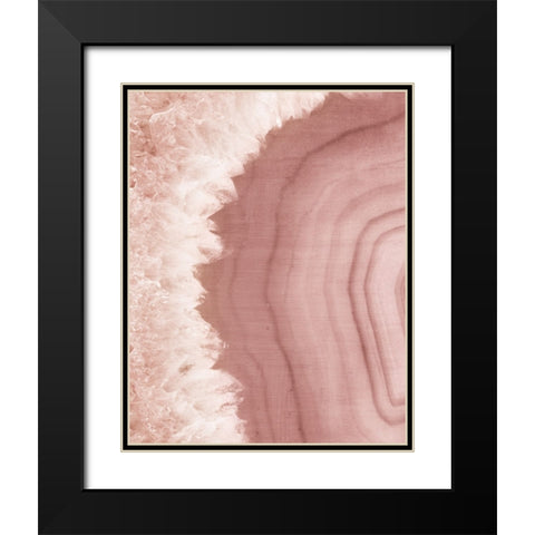 Agate Geode I Blush Black Modern Wood Framed Art Print with Double Matting by Wild Apple Portfolio