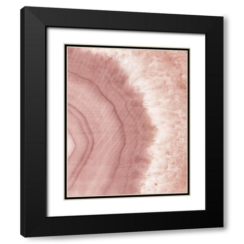 Agate Geode II Blush Black Modern Wood Framed Art Print with Double Matting by Wild Apple Portfolio